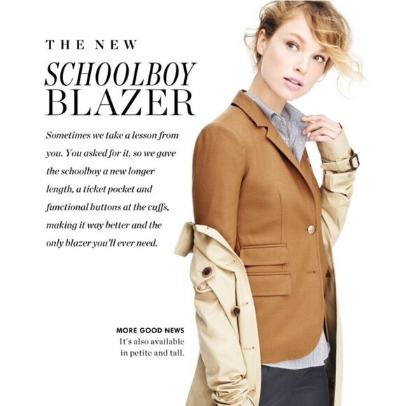 NEW! J.Crew Schoolboy Blazer Wool Blend Navy Blue SZ 6 - Picture 7 of 14